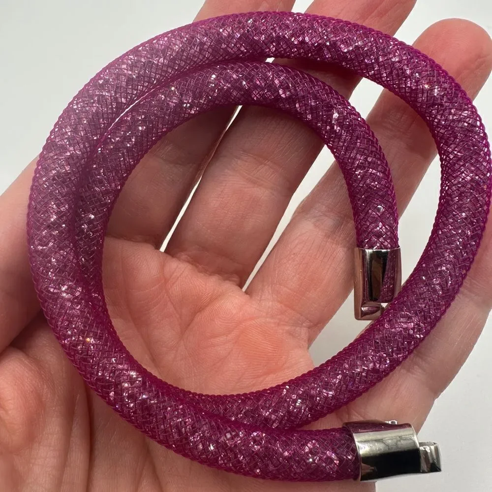 Swarovski Stardust purple‎ mesh choker necklace! With original box, never worn!